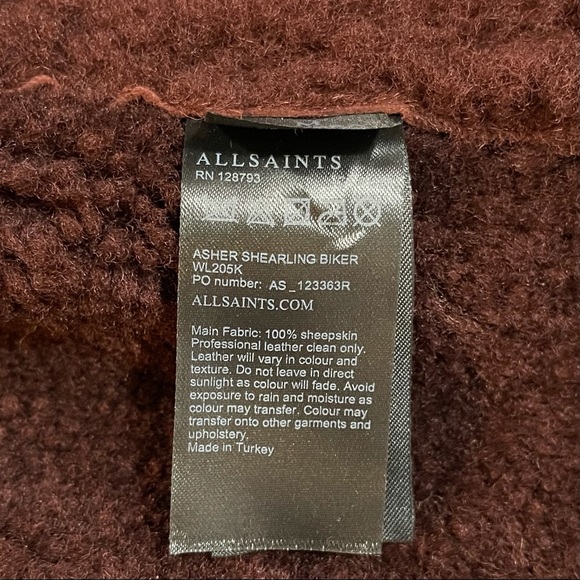 ♦️SOLD♦️ALLSAINTS Asher Shearling Biker Jacket - Picture 16 of 16